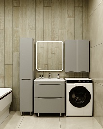 Style Line Мебель для ванной Бергамо Мини 70 серая Люкс антискрейтч Plus – фотография-18